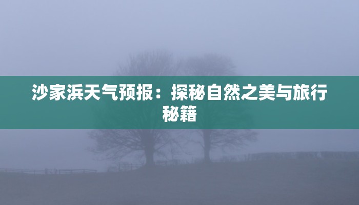 沙家浜天气预报:探秘自然之美与旅行秘籍 沙家浜天气预报:探秘自然之美与旅行秘籍
