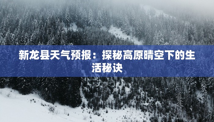 新龙县天气预报：探秘高原晴空下的生活秘诀