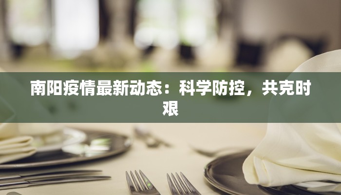 南阳疫情最新动态：科学防控，共克时艰